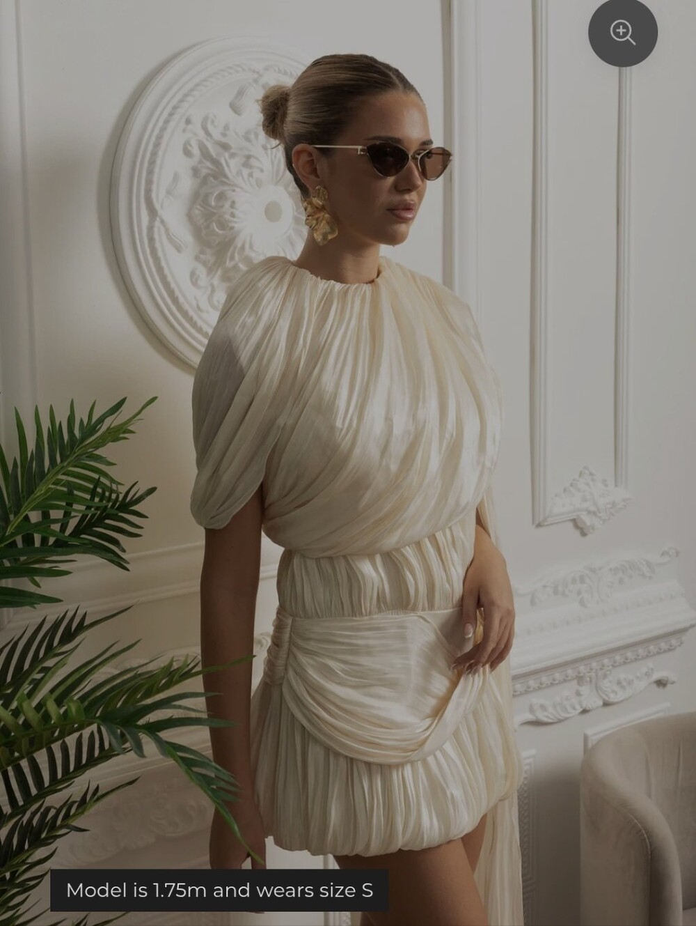 Elegant Cream Pleated Mini Dress